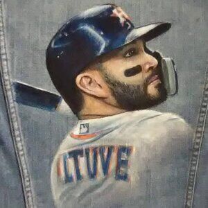 Hand painted Jose Altuve denim jacket